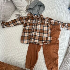 Corduroy pants and flannel hoody, toddler boy 4T